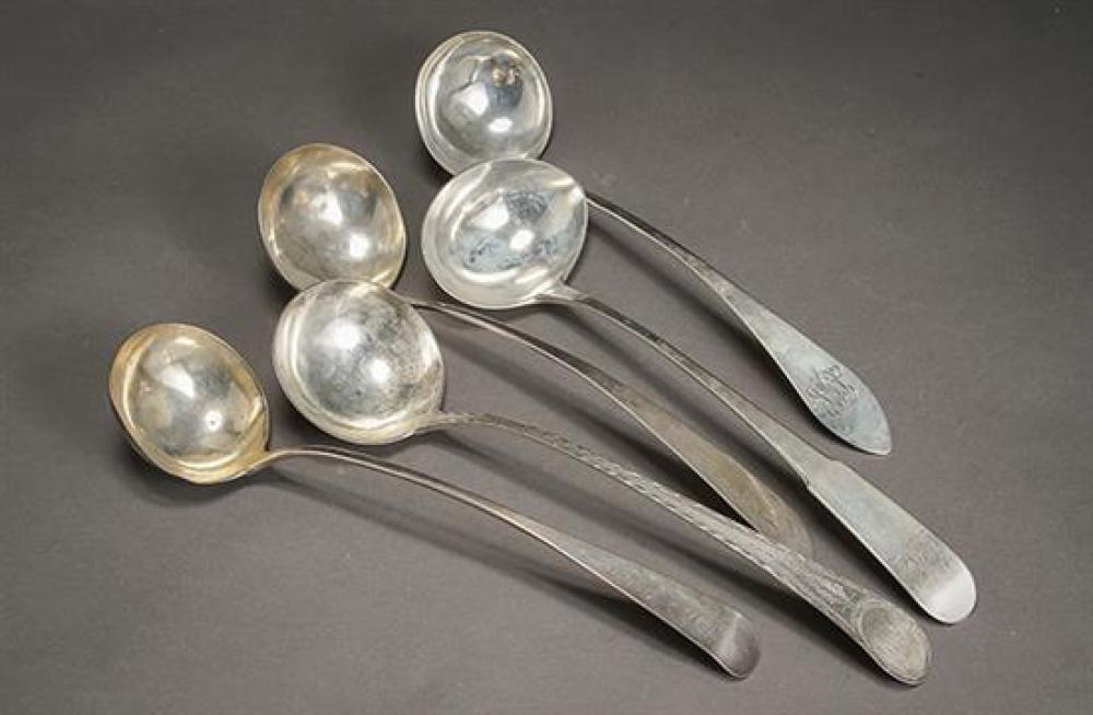 GROUP OF FIVE AMERICAN SILVER SOUP