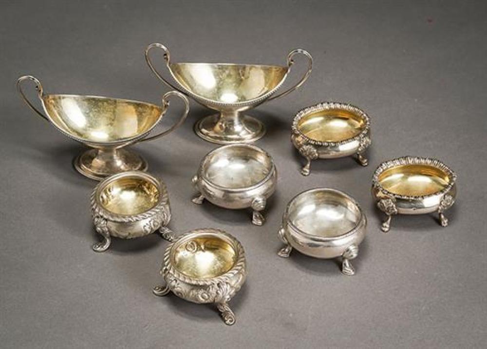 FOUR PAIRS OF AMERICAN SILVER SALT