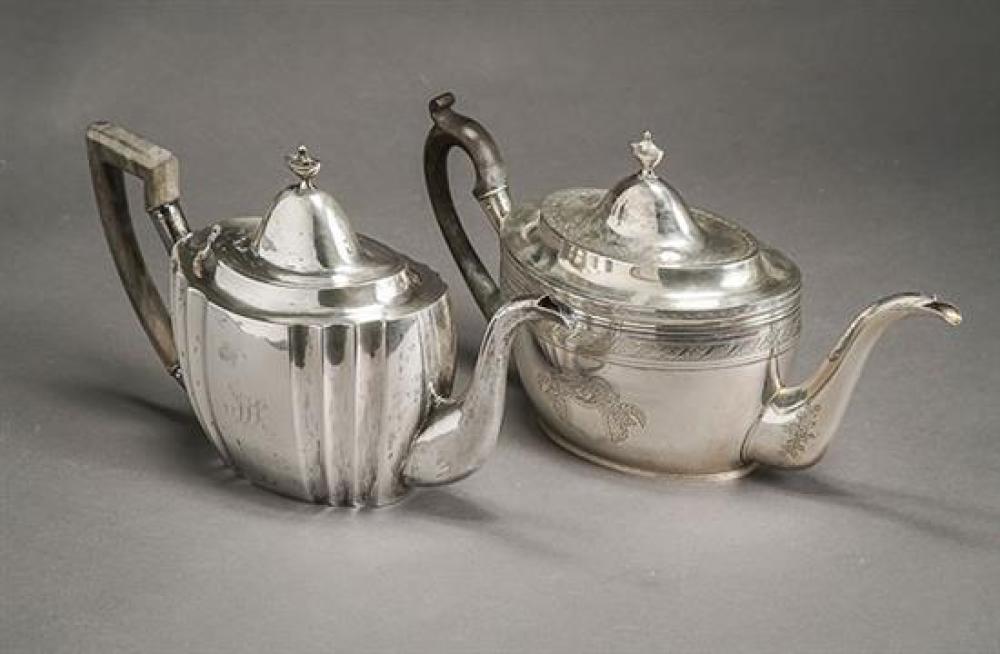 TWO AMERICAN SILVER TEAPOTS NEW YORK,