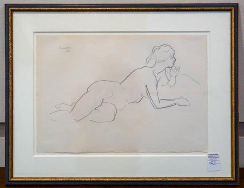 JACOB KAINEN, RECLINING NUDE, GRAPHITE