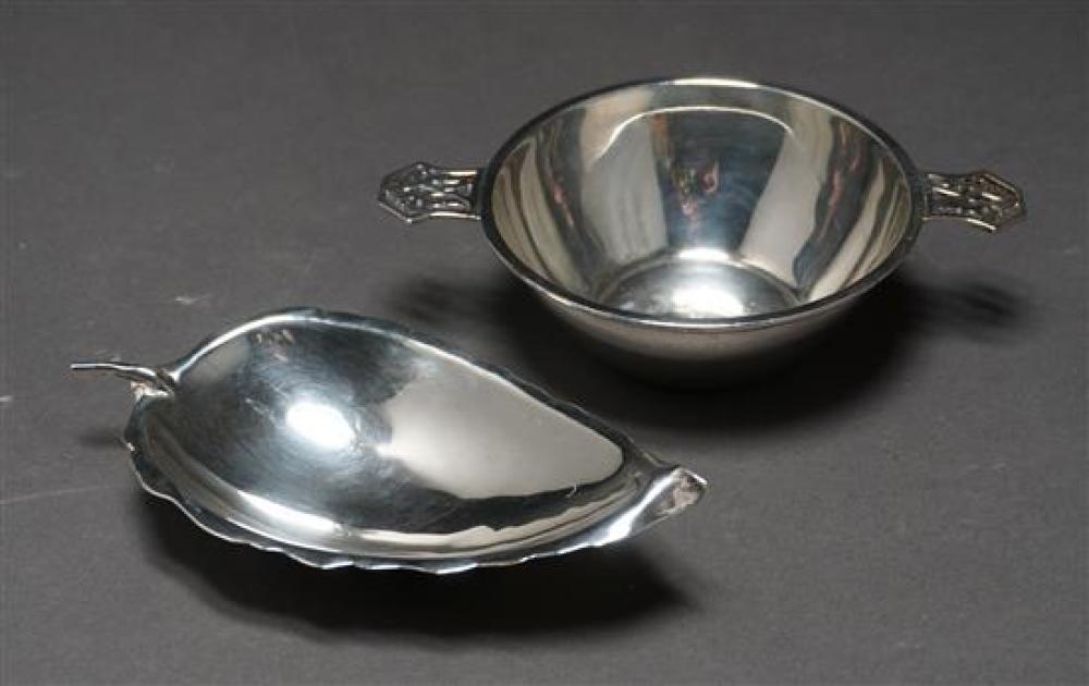 STERLING SILVER LEAF-FORM DISH