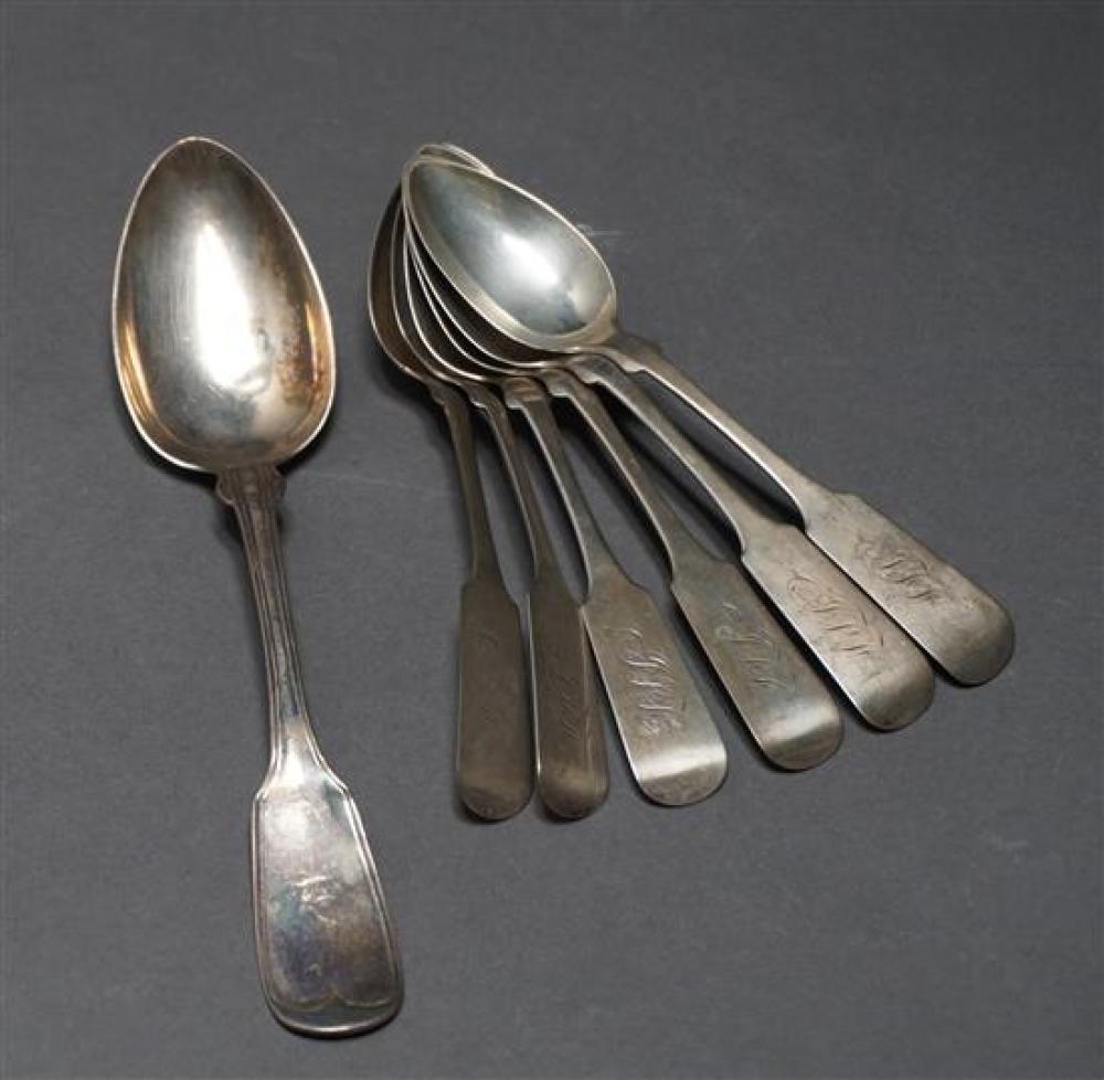 SET OF SIX AMERICAN SILVER 'FIDDLE