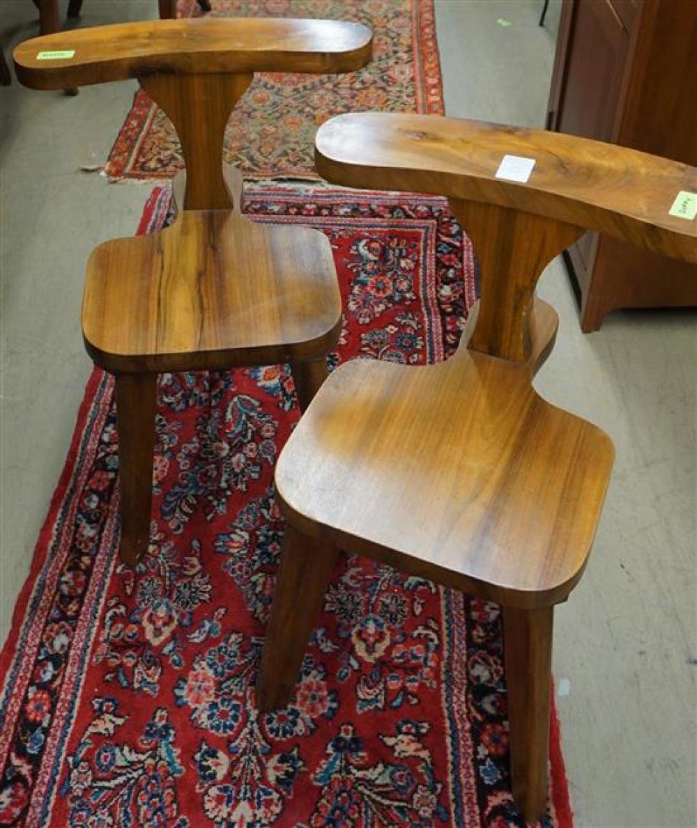 PAIR OF WALNUT TRIFID CHAIRSPair