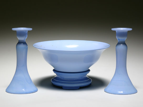 U.S. Glass blue Carrara console