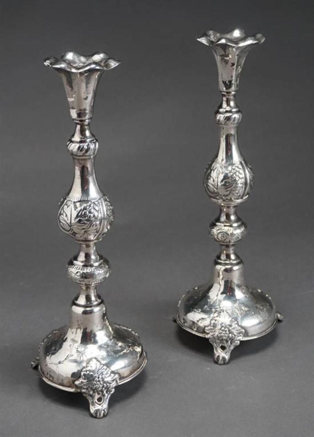 PAIR OF RUSSIAN WEIGHTED SILVER