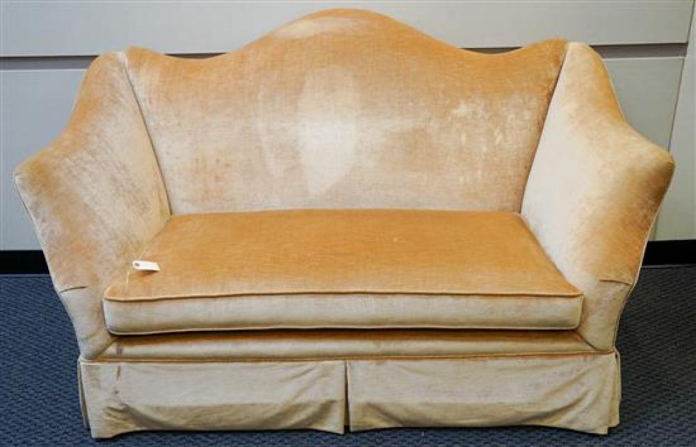 CONTEMPORARY GOLD UPHOLSTERED SCROLL