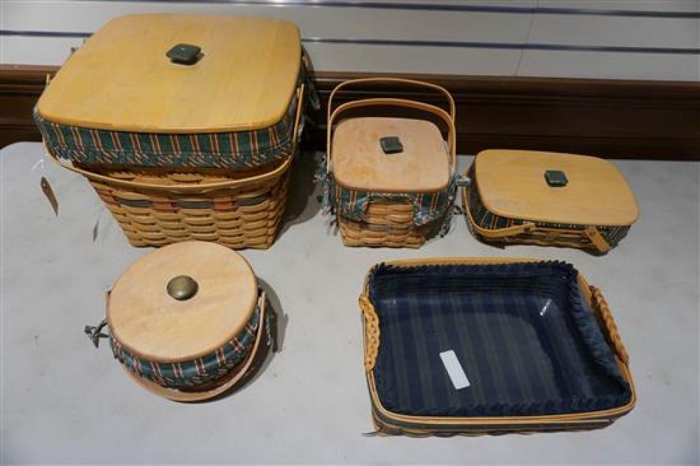 COLLECTION OF FIVE LONGABERGER BASKETSCollection