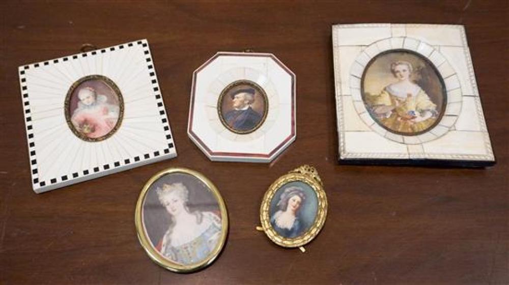 GROUP OF FIVE FRAMED MINIATURESGroup 31ef63