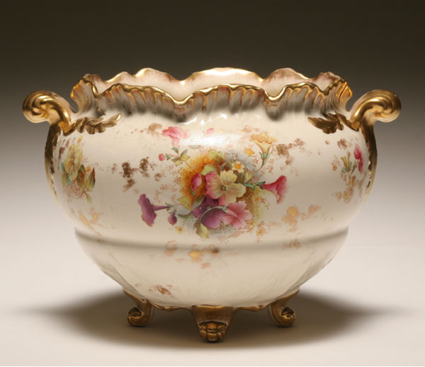 Transfer and hand painted jardiniere.