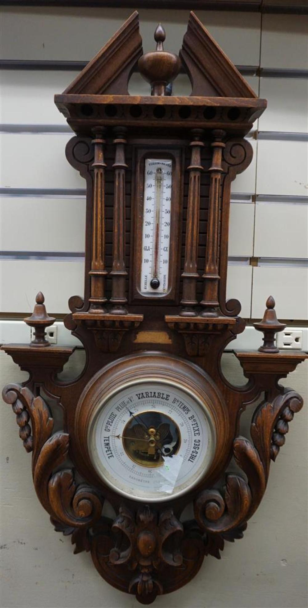 FRENCH WALNUT BAROMETER THERMOMETERFrench 31f000