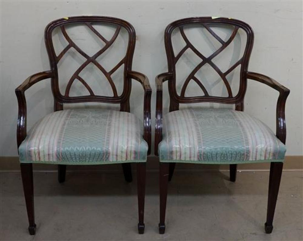 PAIR OF GEORGE III STYLE UPHOLSTERED 31f029