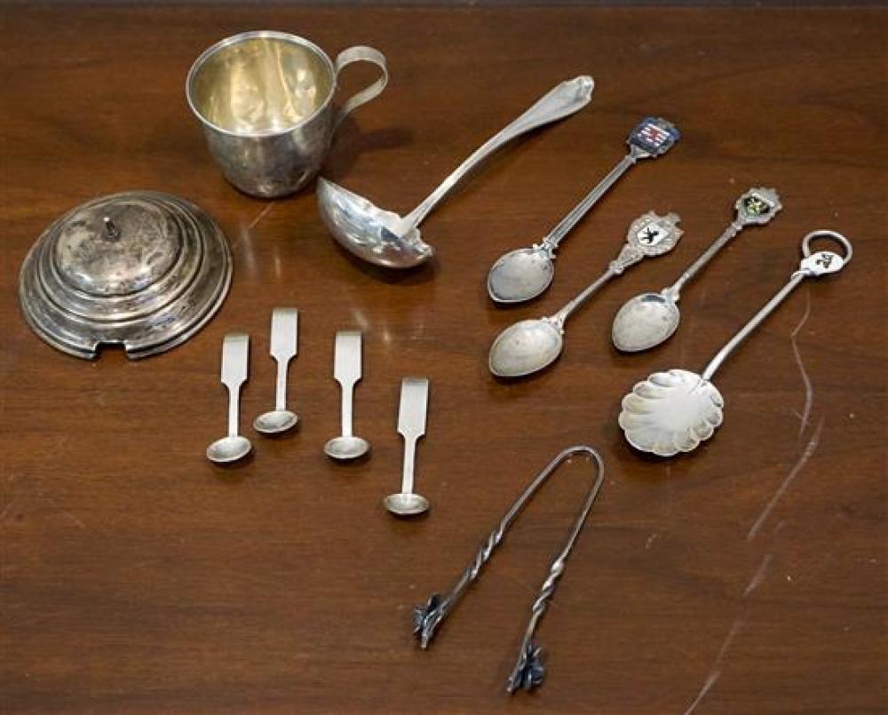 TWELVE STERLING AND SILVER SPOONS,