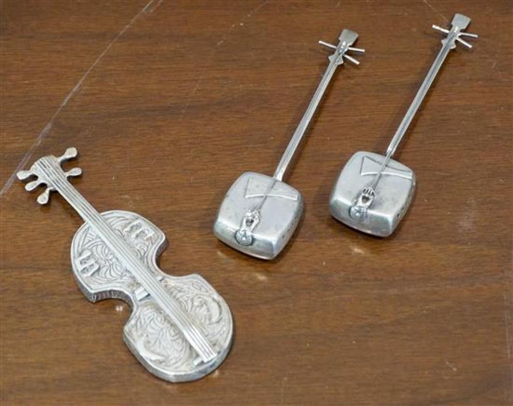 THREE SILVER MUSICAL INSTRUMENTS  31f058