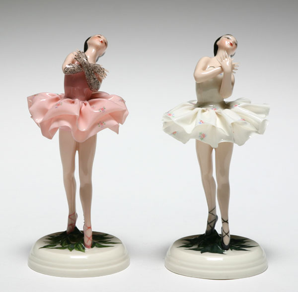 Pair Lenox hand painted porcelain ballerinas.