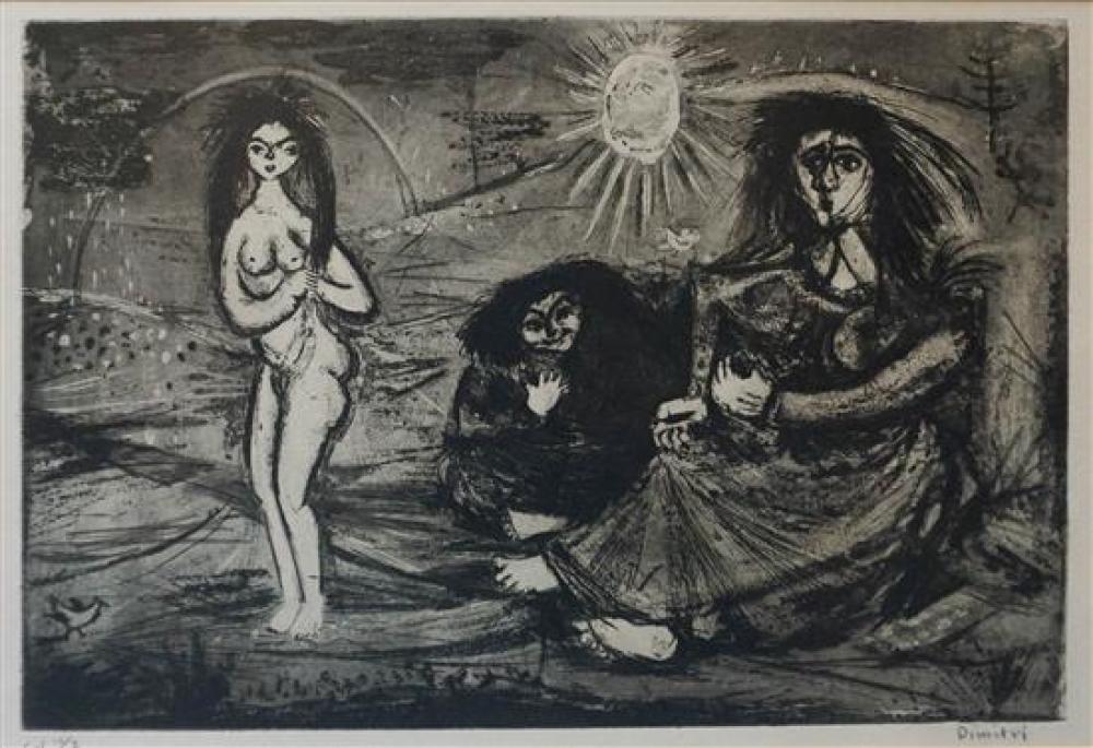 DIMITRI, THREE WOMEN, ETCHING, SIGHT