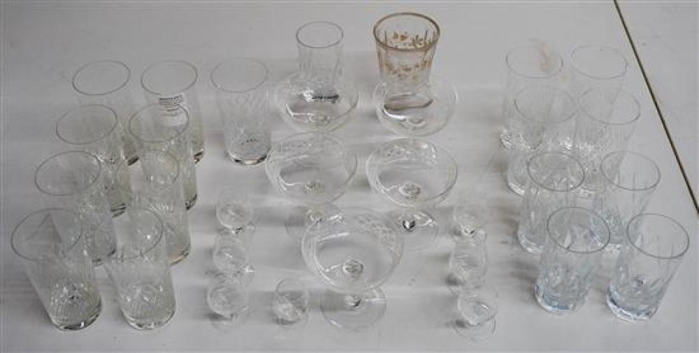 ASSEMBLED GROUP OF CRYSTAL BARWARE,