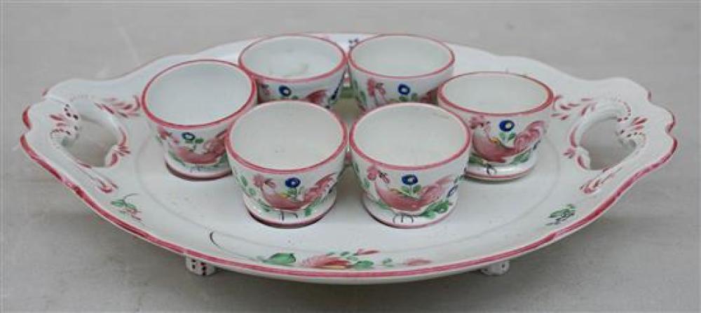 FRENCH FAIENCE 7 PIECE EGG SETFrench 31f12a