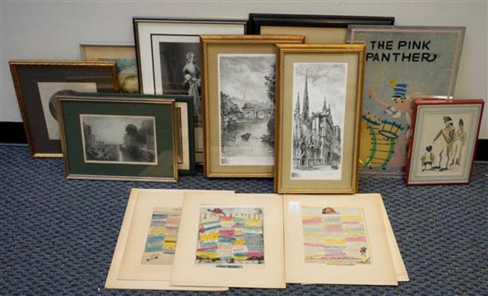 GROUP OF FIFTEEN ASSORTED WORKS OF ARTGroup