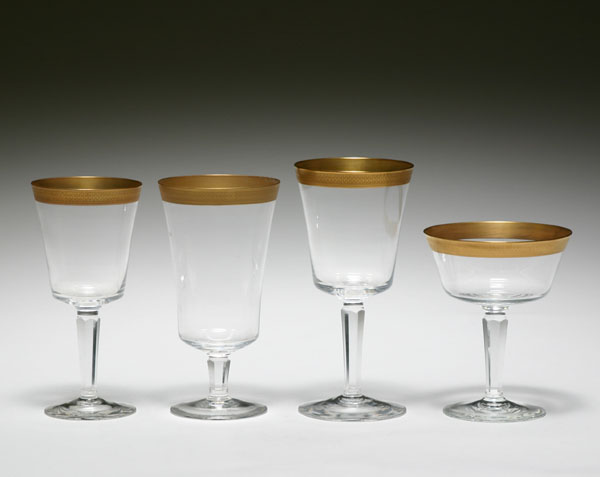 Lenox glass stemware with gilt