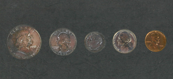 1955 U.S. Mint Proof Set 5 Coins