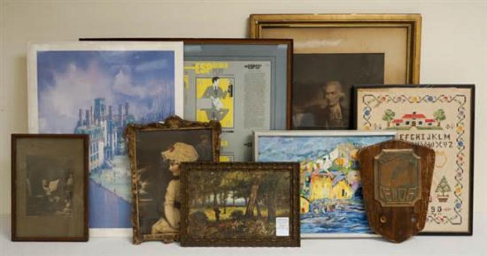 NINE ASSORTED WORKS OF ARTNine