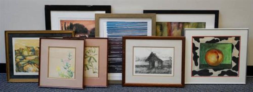GROUP OF EIGHT ASSORTED WORKS OF ARTGroup