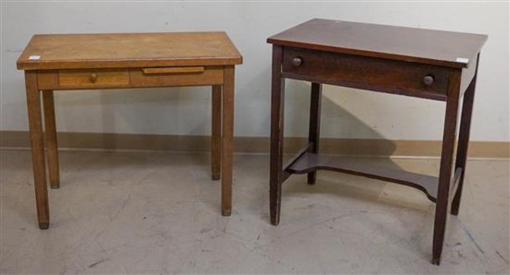 TWO FRUITWOOD TABLE DESKSTwo Fruitwood