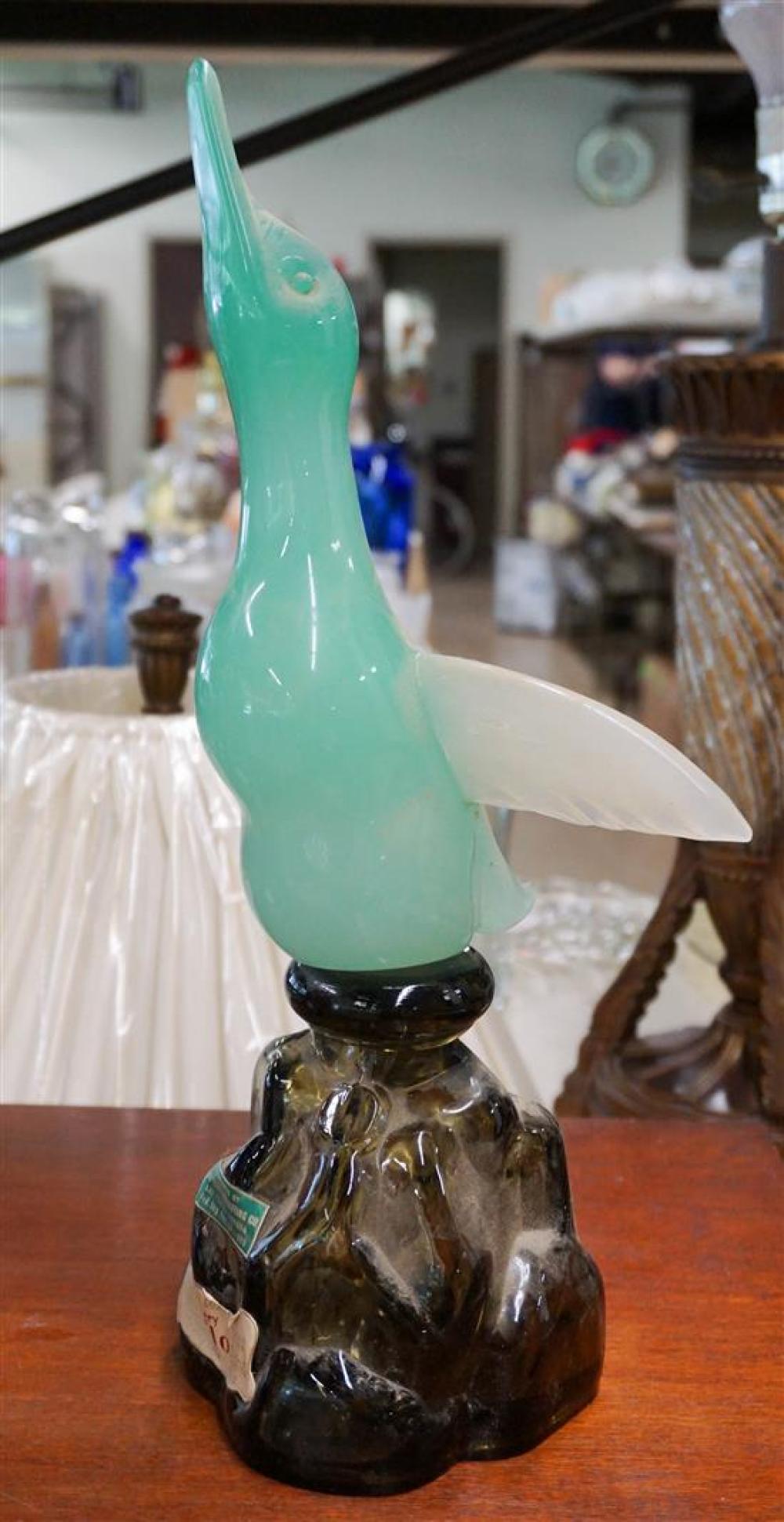MURANO OPALINE GLASS BIRD DECANTERMurano