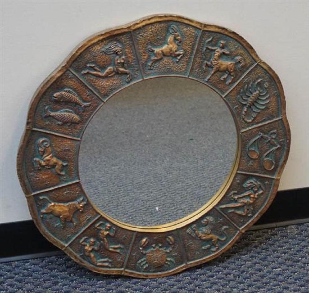 PATINATED METAL 'ZODIAC' FRAME