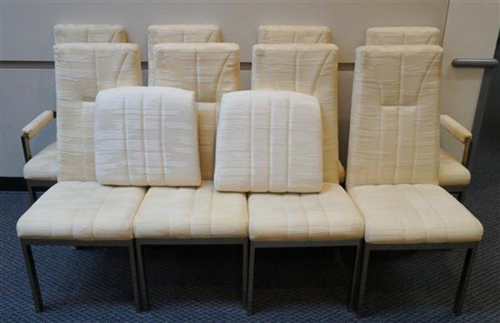 SET WITH EIGHT CHROMECRAFT UPHOLSTERED 31f29d