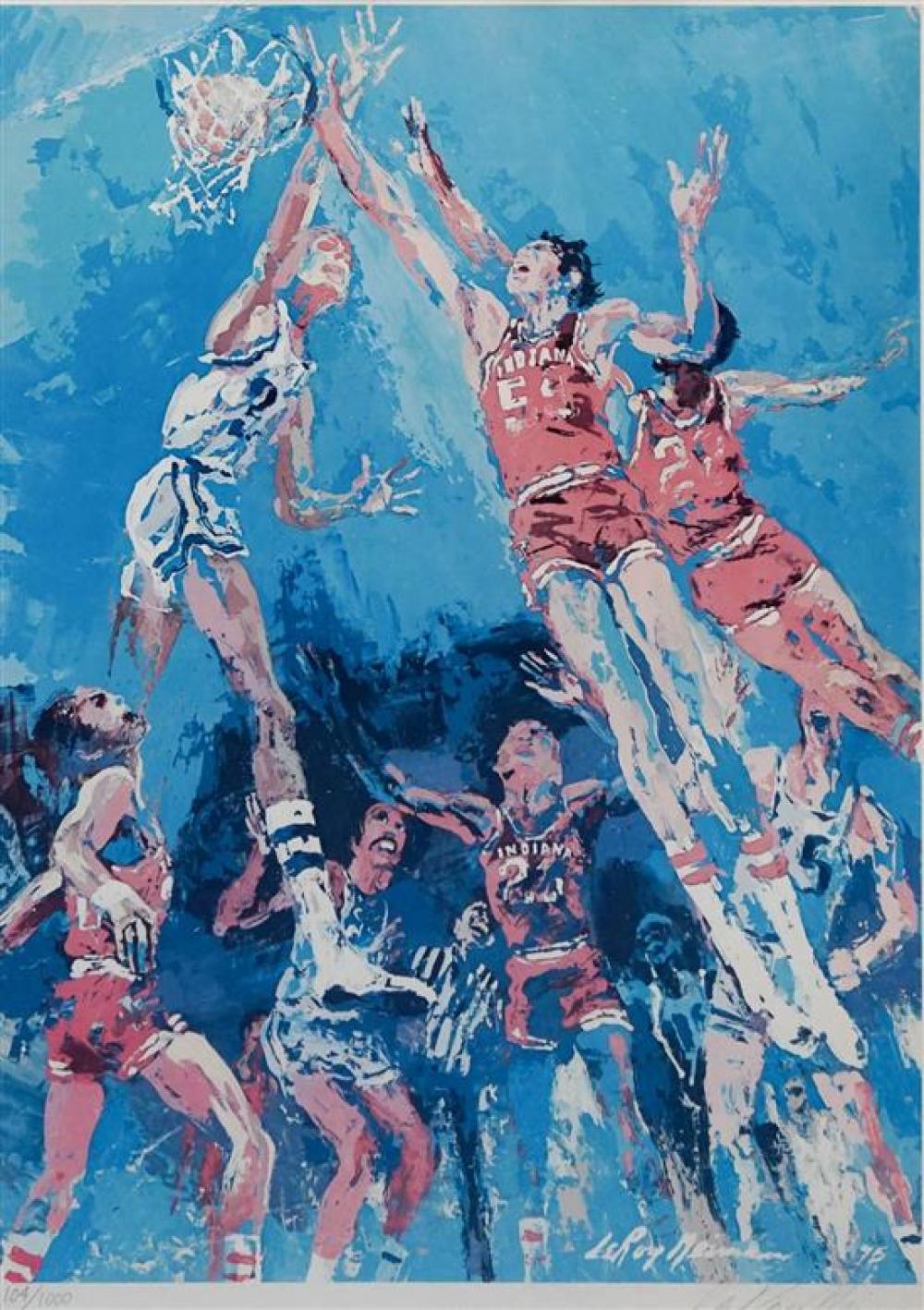 LEROY NEIMAN, HOOSIERS, FRAMED OFFSET