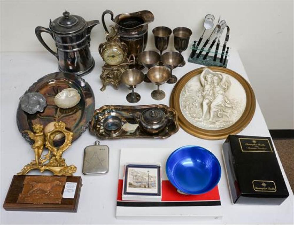 GROUP WITH SILVER PLATE, COMPOSITION