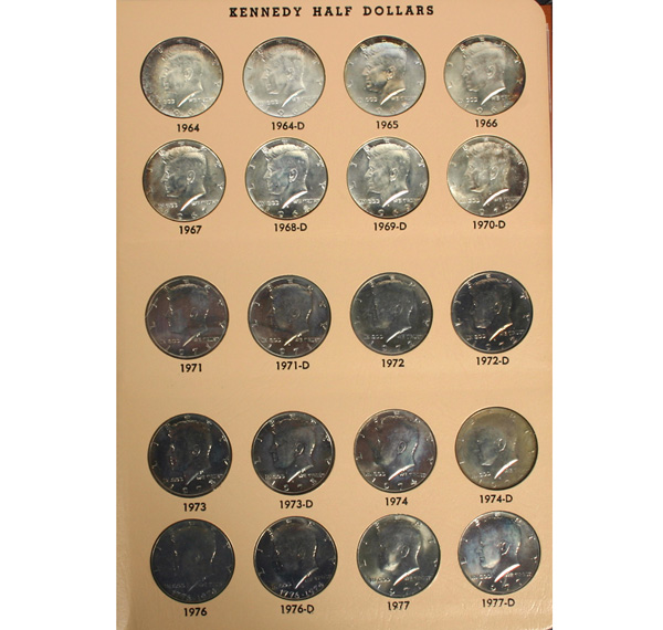 60 Kennedy Half 50 Cent Coins 1964-1997