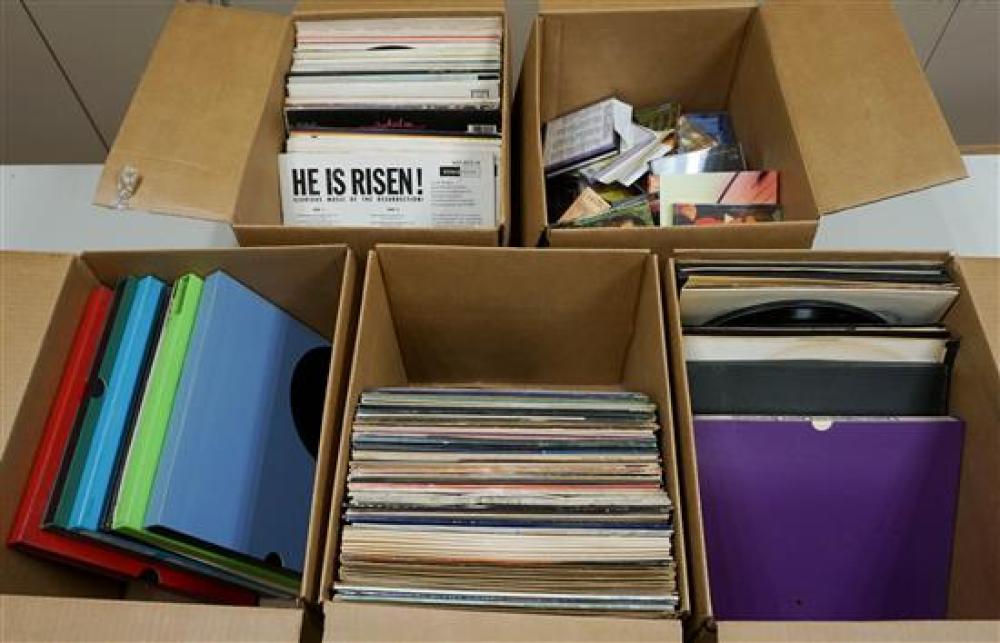 FOUR BOXES OF 33-1/3 RECORDS AND