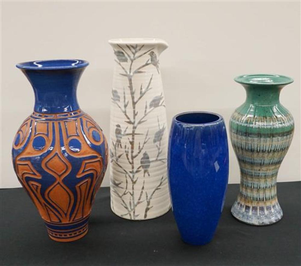FOUR CONTEMPORARY ART POTTERY VASESFour 31f32c