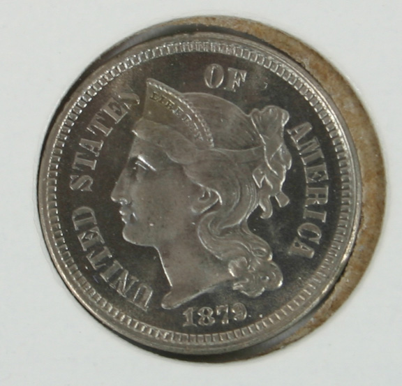 1879 Nickel Three-Cent Piece.