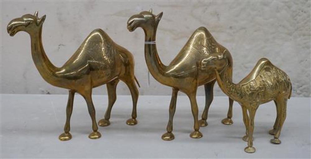 THREE EGYPTIAN BRASS CAMELSThree 31f338