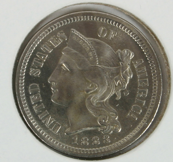 1883 Nickel Three-Cent Piece.