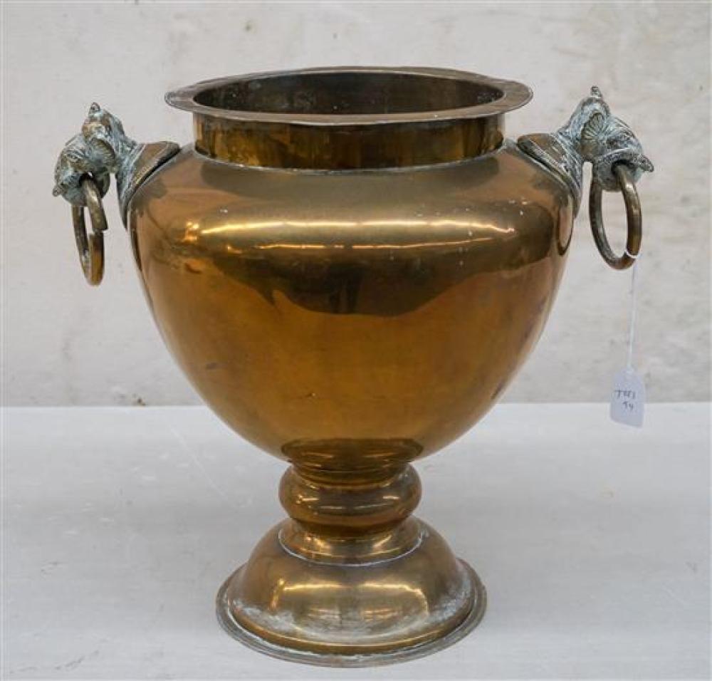 INDIAN BRASS PEDESTAL JARDINèRE WITH