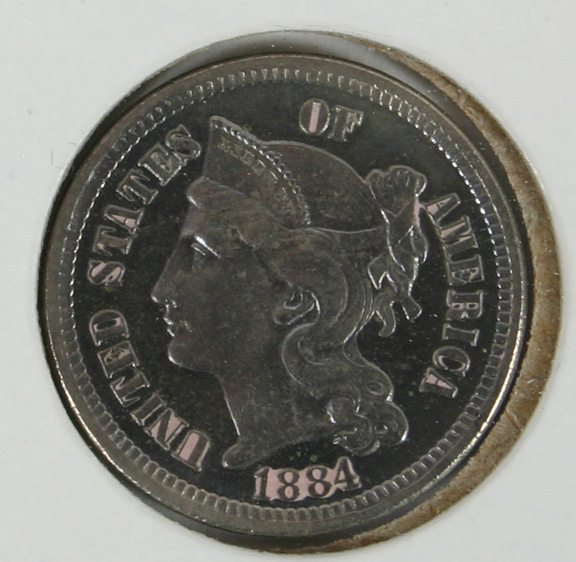 1884 Nickel Three-Cent Piece. XF