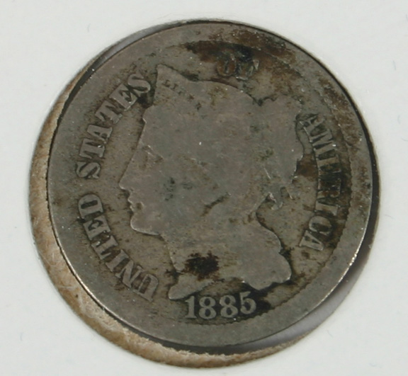 1885 Nickel Three-Cent Piece.