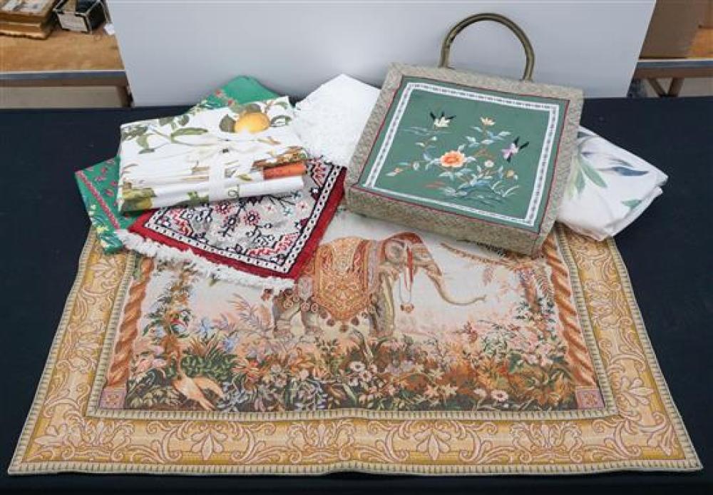 TWO BOXES OF MACHINE TAPESTRY TABLE 31f36a