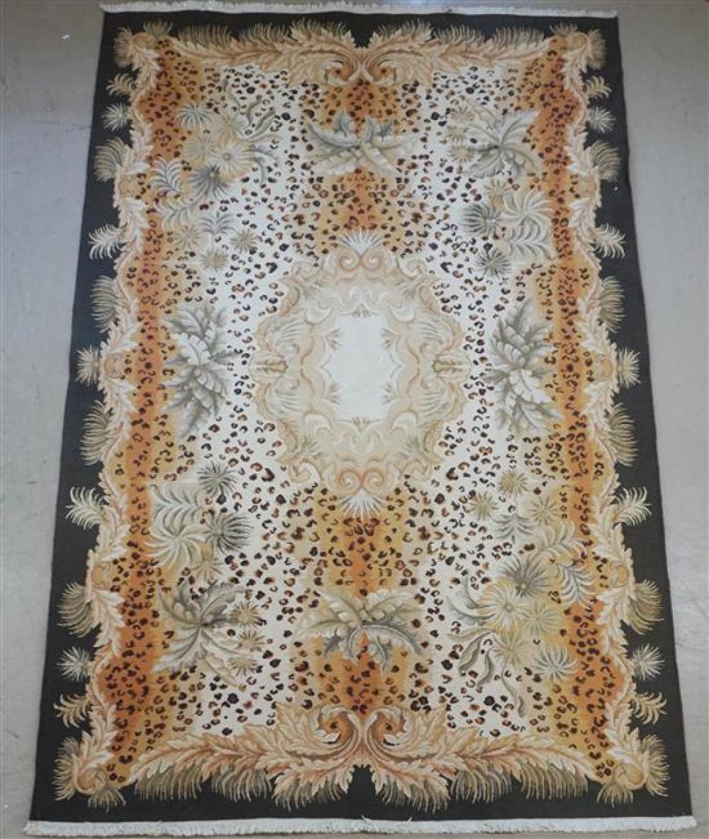 CONTEMPORARY LEOPARD PRINT RUG, 8 FT