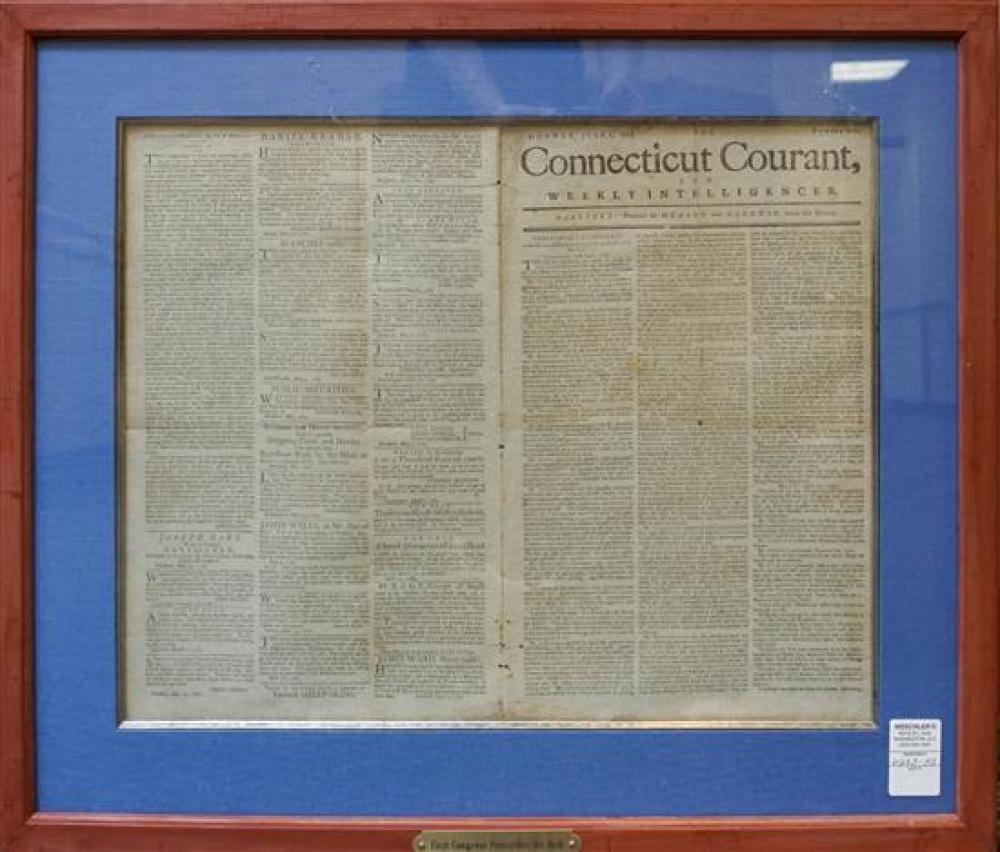 FRAMED NEWSPAPER PAGE THE CONNECTICUT 31f395