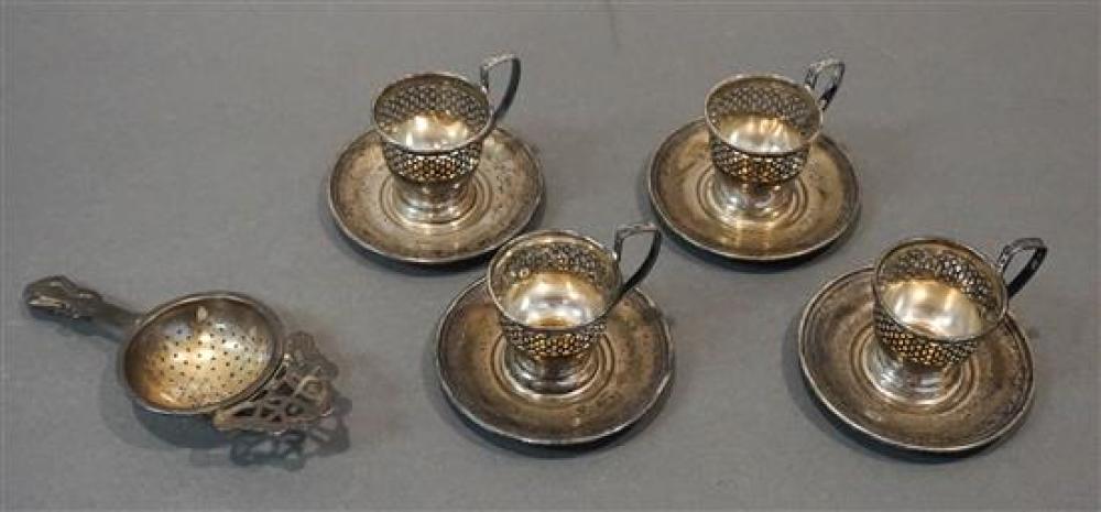 FOUR STERLING SILVER DEMITASSE