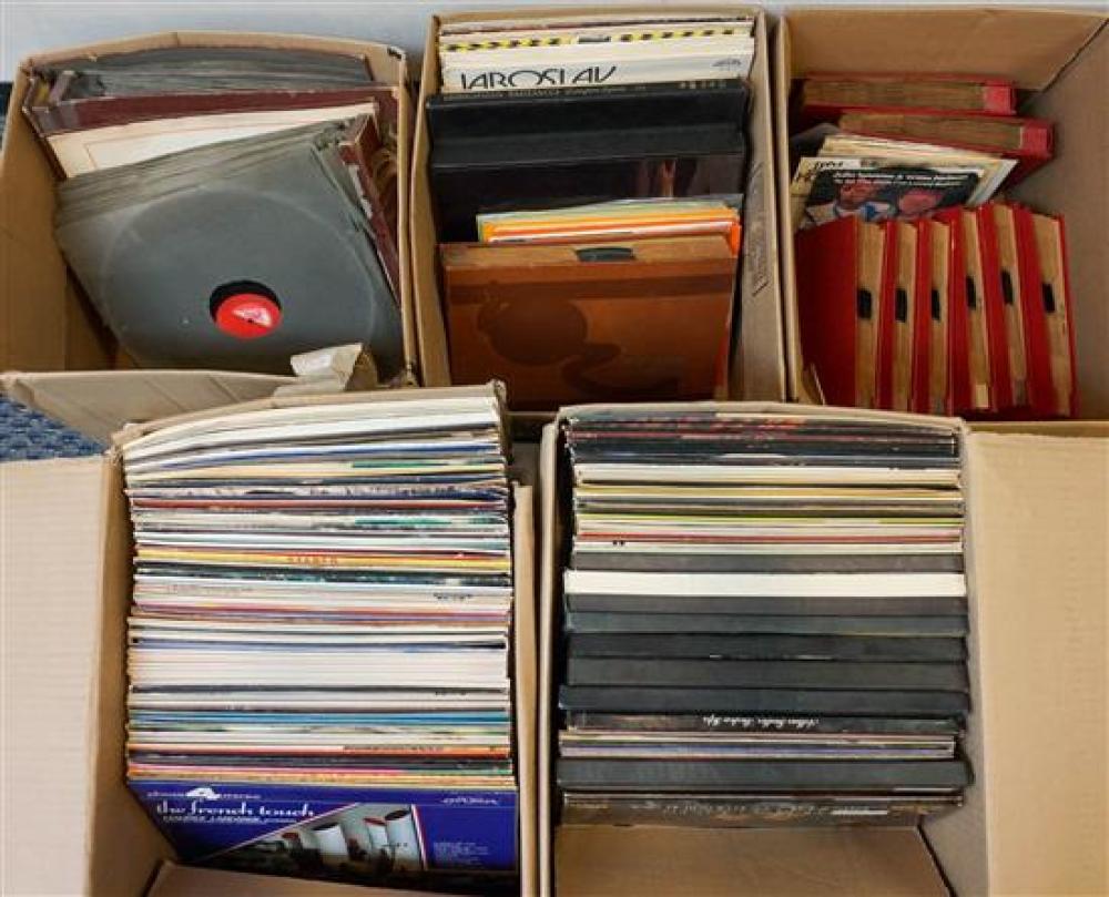 FIVE BOXES OF LP RECORDSFive Boxes 31f3eb