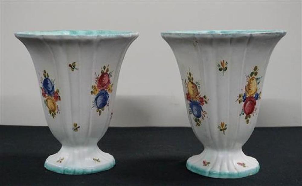 PAIR OF ITALIAN FLORAL DECORATED