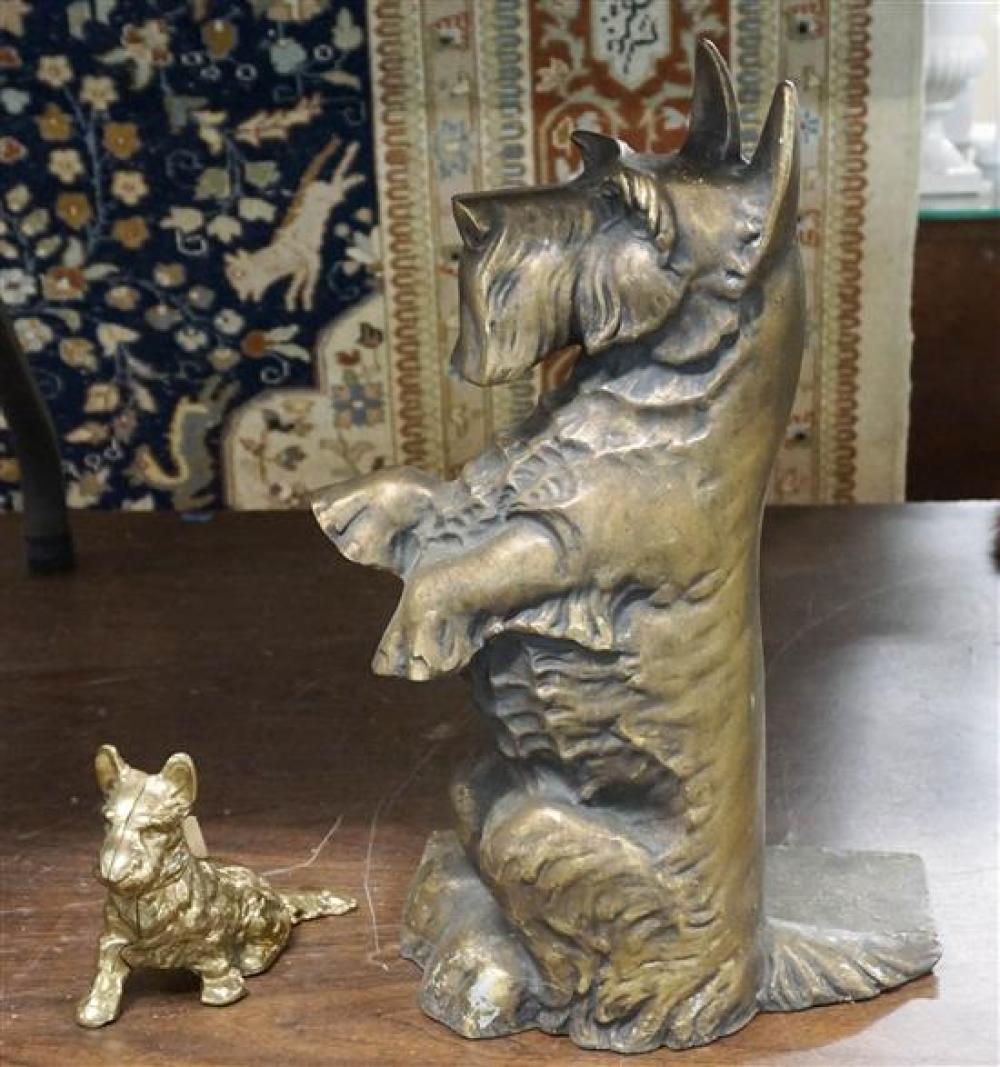 PATINATED METAL FIGURE OF A TERRIER