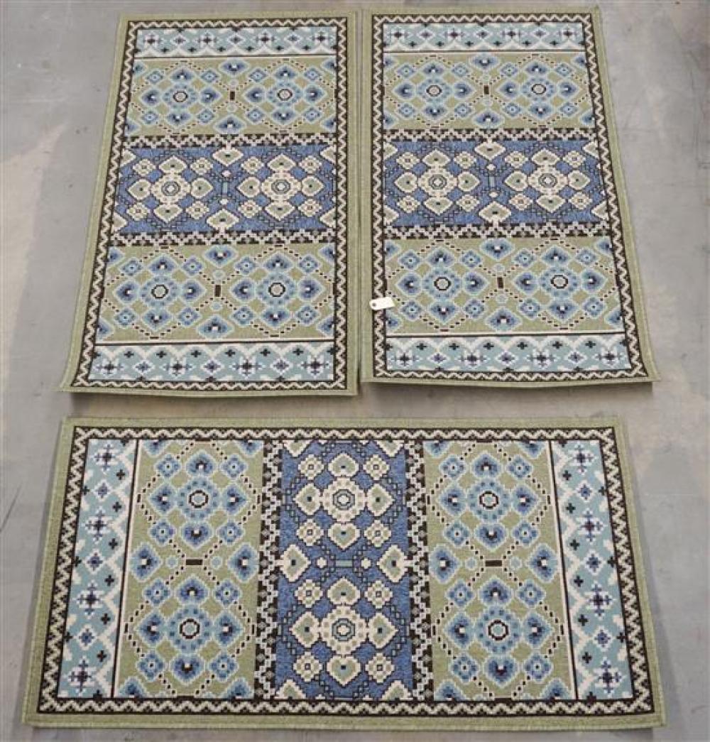 THREE SAFAVIEH GREEN-BLUE SCATTER