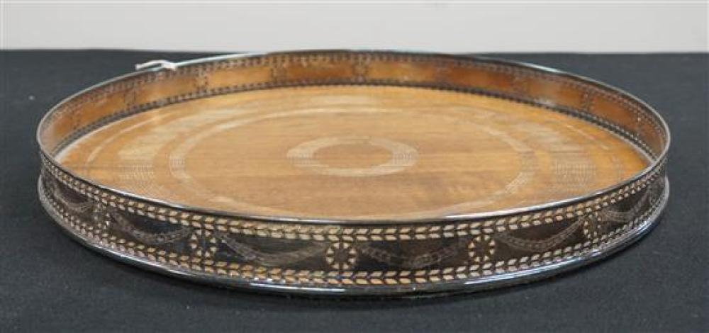 ROUND SILVER PLATE TREEN BOTTOM